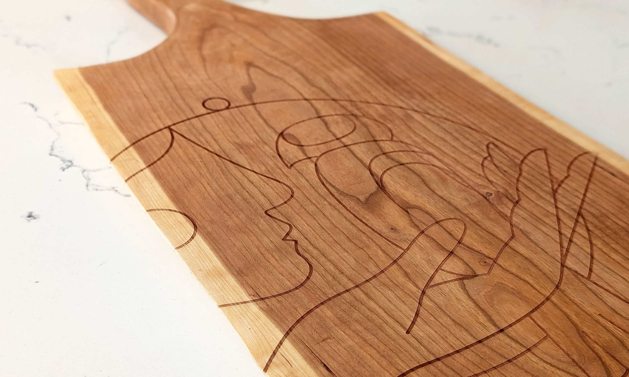 Engraved Live Edge Cutting Board